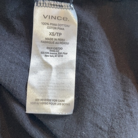 Vince Women's Essential V Neck Tee Black - Picture 7 of 9